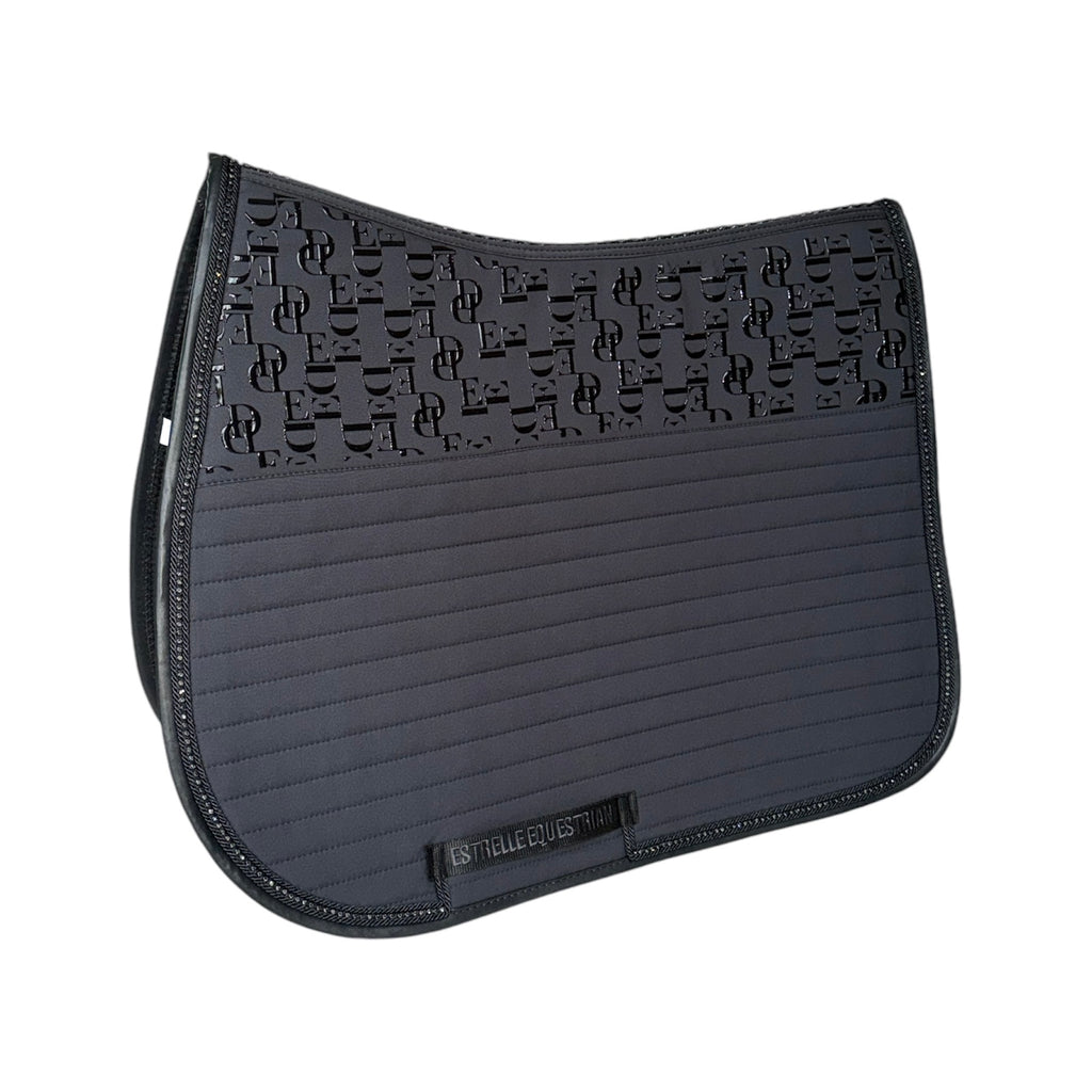 Jersey Grip Tec. Dressage saddle pad - Black Carbon