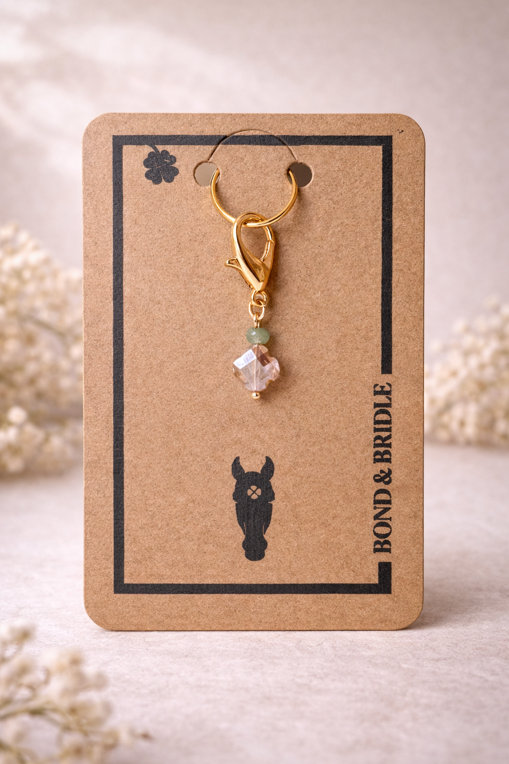 Lucky Charm Crystal Clover beige