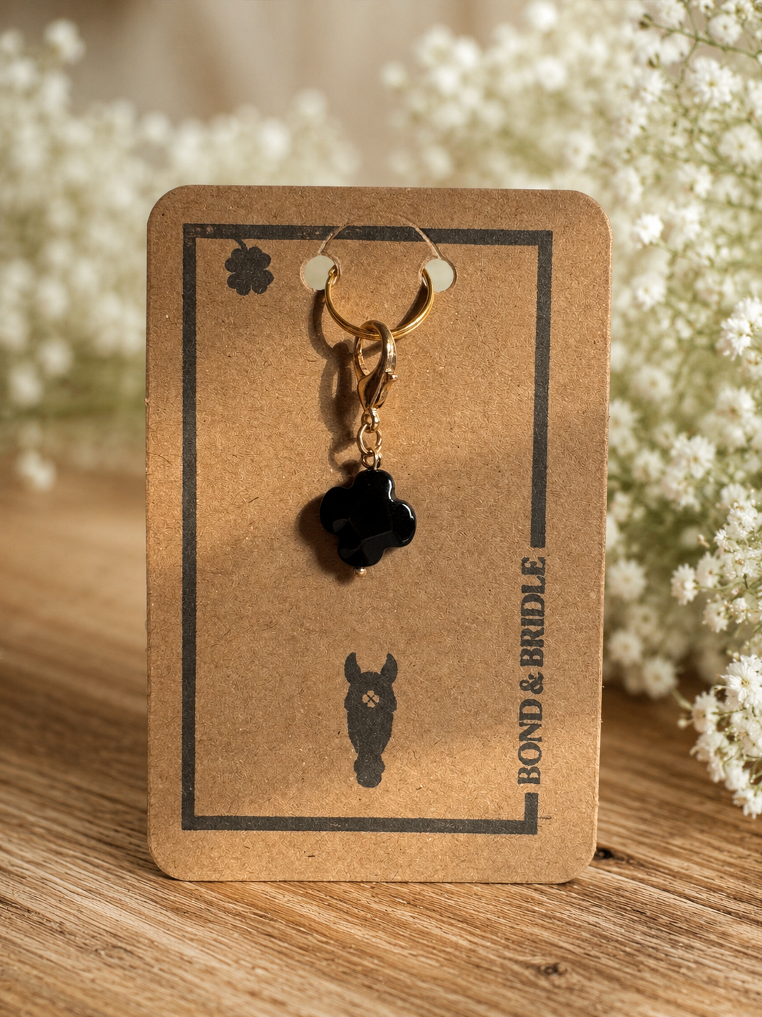 Lucky Charm Clover Achat schwarz