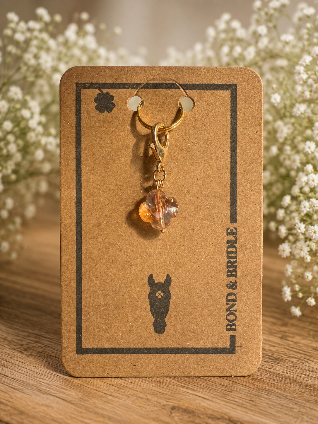 Lucky Charm Clover beige personalisierbar