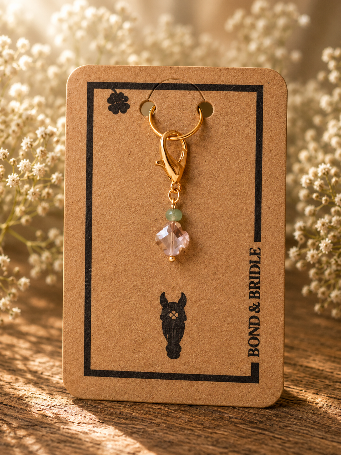 Lucky Charm Crystal Clover beige