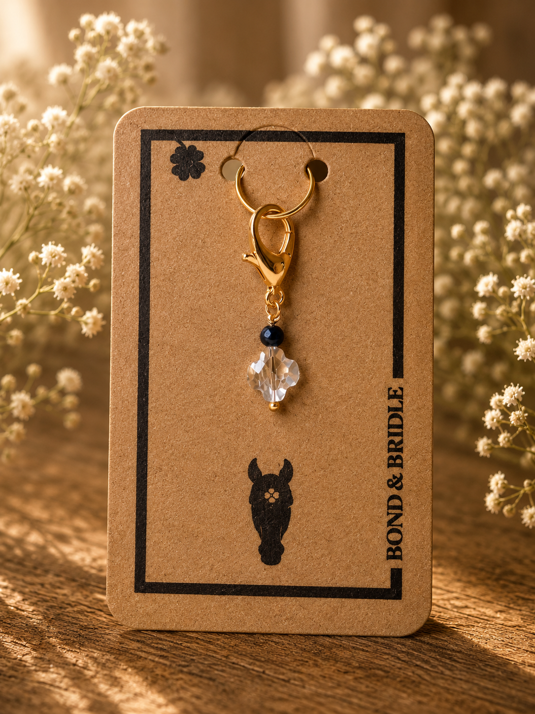 Lucky Charm Crystal Clover blau