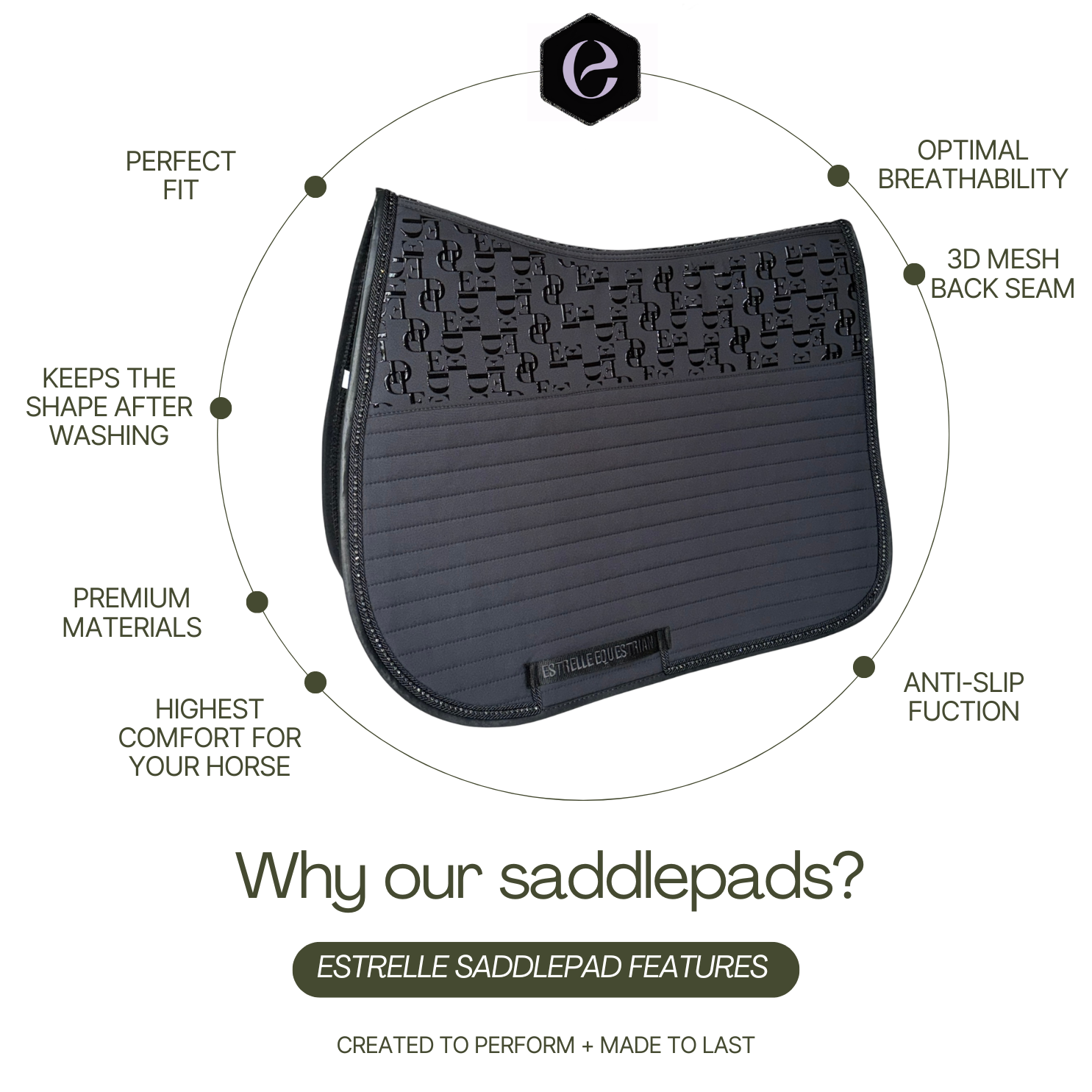 Jersey Grip Tec. Saddle pad chocolate